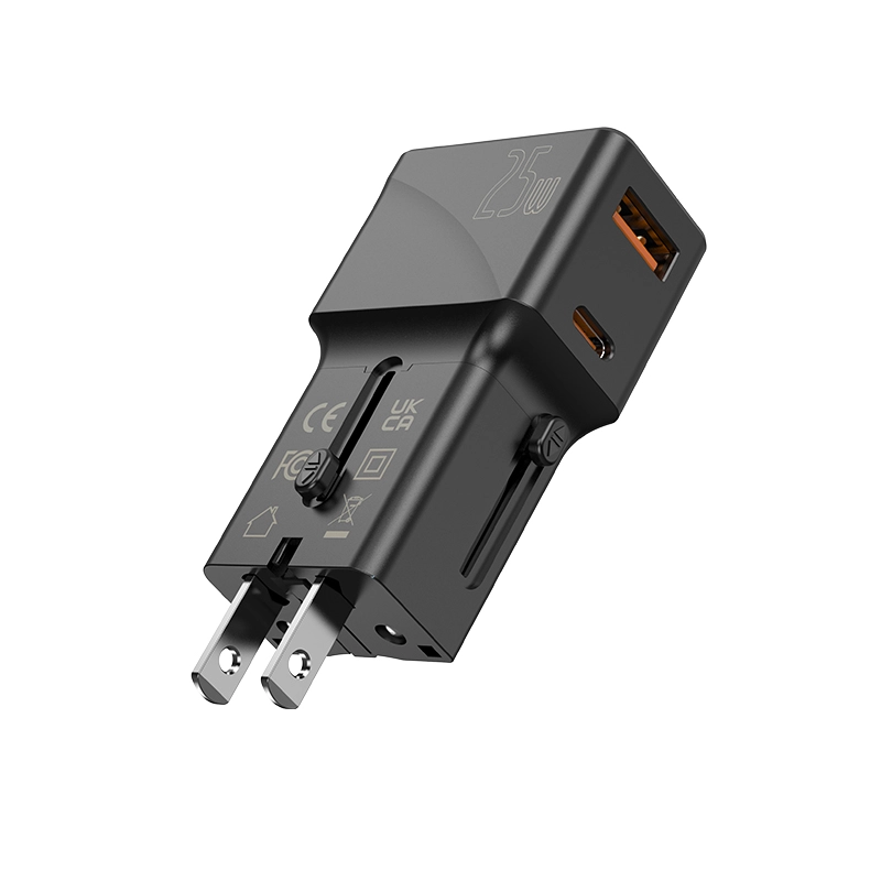 Jellico universal travel adapter S6 PD 25W 1xUSB-C + 1xUSB QC3.0 Black снимка 4