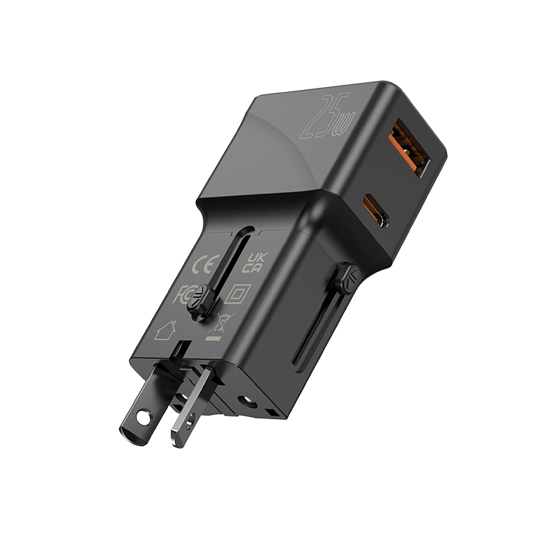 Jellico universal travel adapter S6 PD 25W 1xUSB-C + 1xUSB QC3.0 Black снимка 5