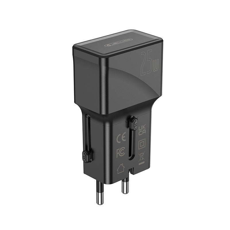 Jellico universal travel adapter S6 PD 25W 1xUSB-C + 1xUSB QC3.0 Black снимка 6
