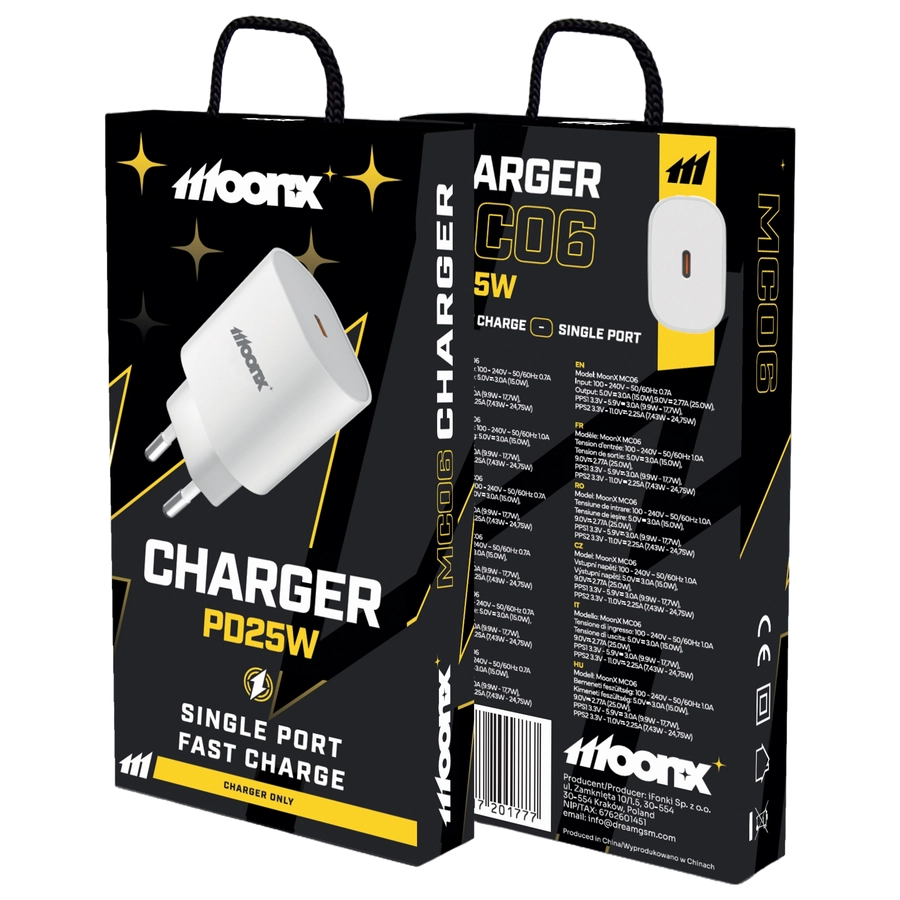MoonX MOONX wall charger MC06 PD 25W 1xUSB-C White(Chargers)
