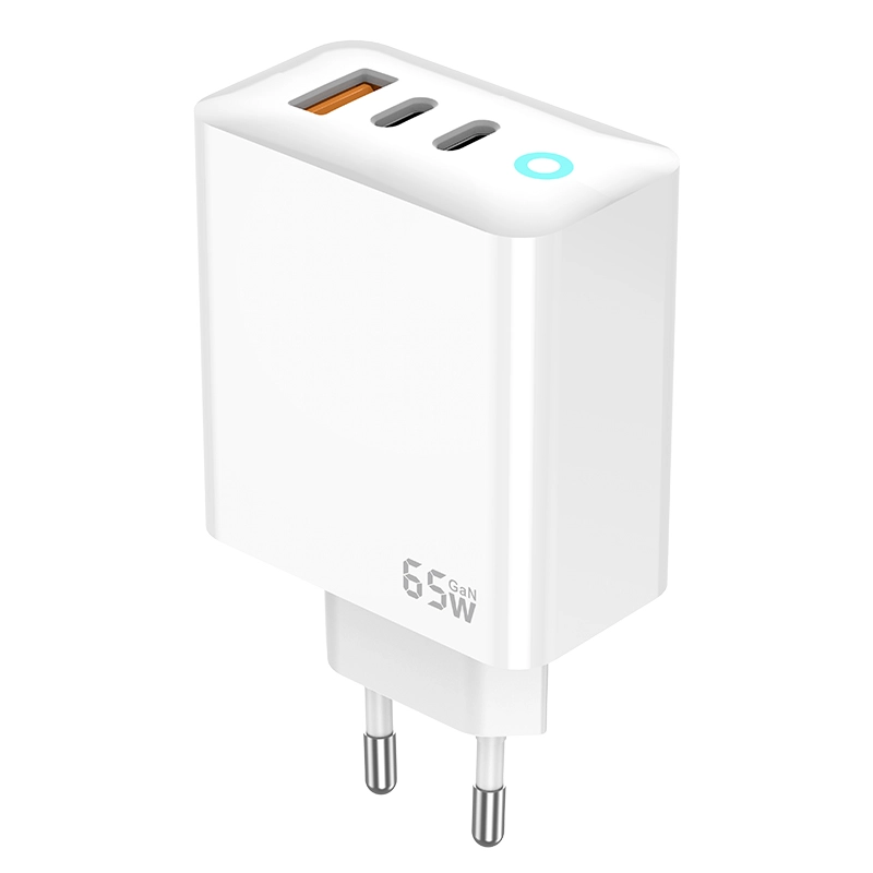 Jellico wall charger EU20 GaN PD 65W 2xUSB-C + 1xUSB QC3.0 + cable USB-C - USB-C White снимка 3