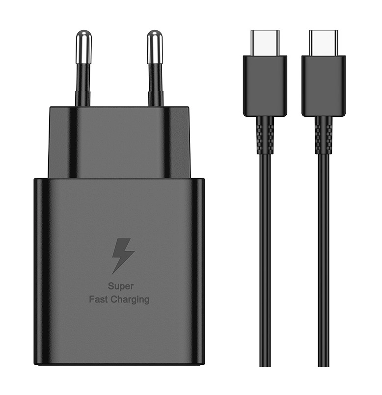 Jellico wall charger EU45 GaN PD 45W 1xUSB-C + cable USB-C - USB-C Black снимка 1