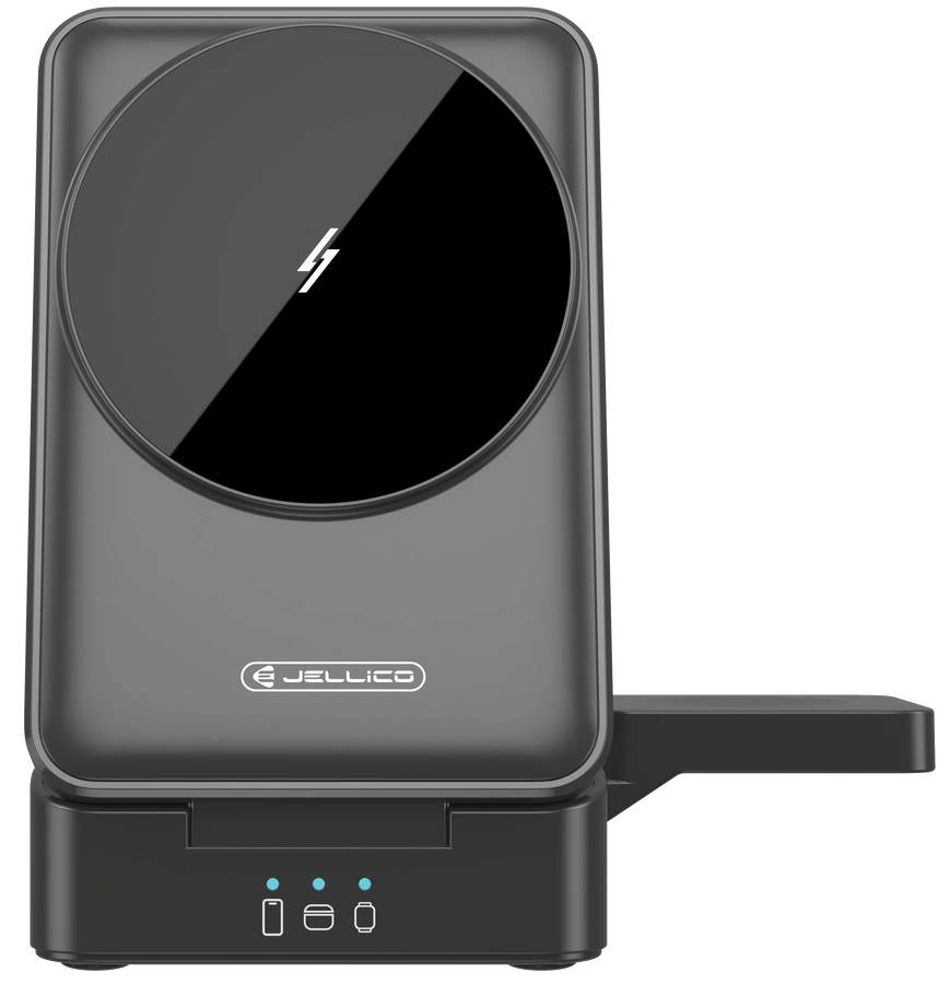 Jellico wireless charger 3in1 W25 15W Black снимка 1