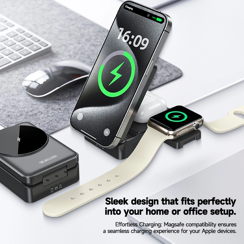 Jellico wireless charger 3in1 W25 15W Black снимка 3