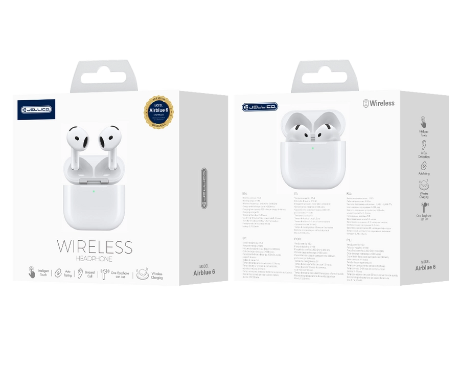 Jellico wireless earphones AirBlue 6 White(Headphones)
