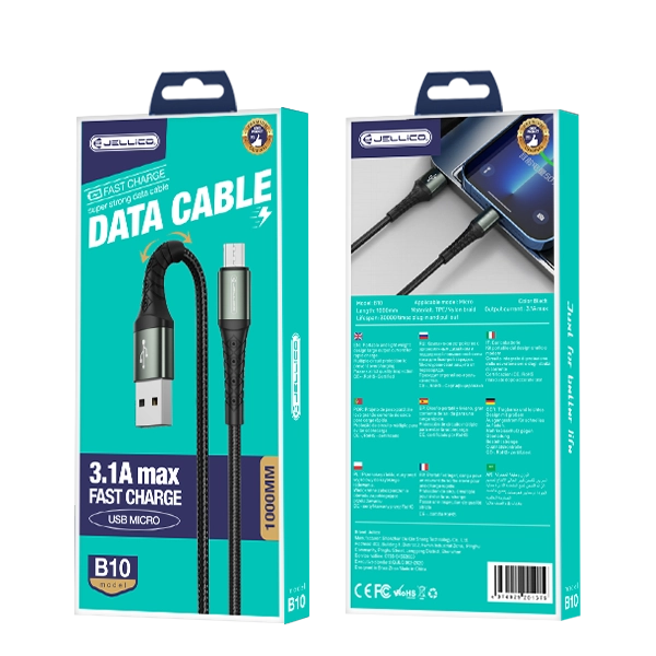 Jellico cable B10 Micro USB 3.1A 1M Black(Cables)