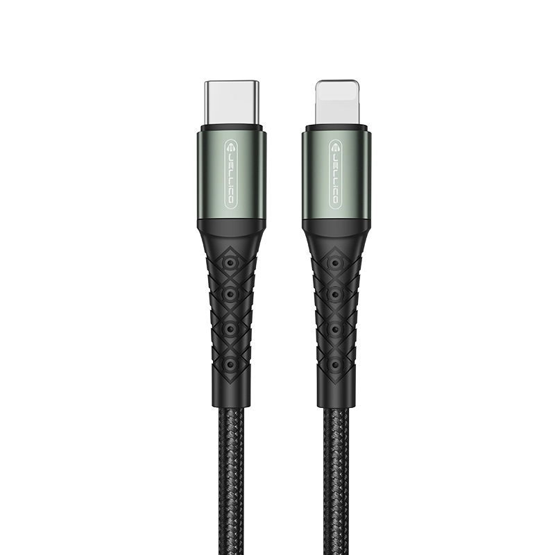 Jellico cable B10 USB-C - Lightning PD 20W 1M Black снимка 1