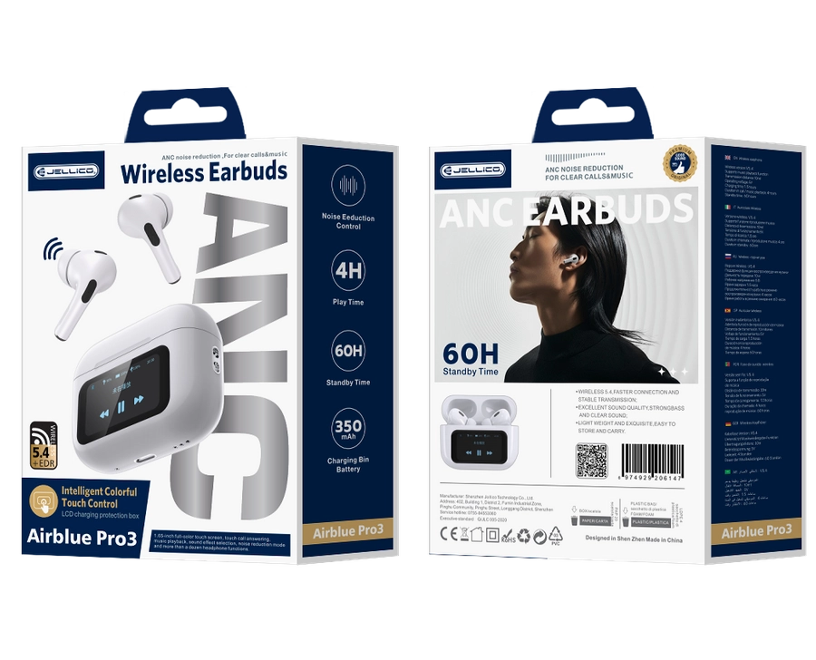 Jellico wireless earphones AirBlue Pro 3 White(Headphones)