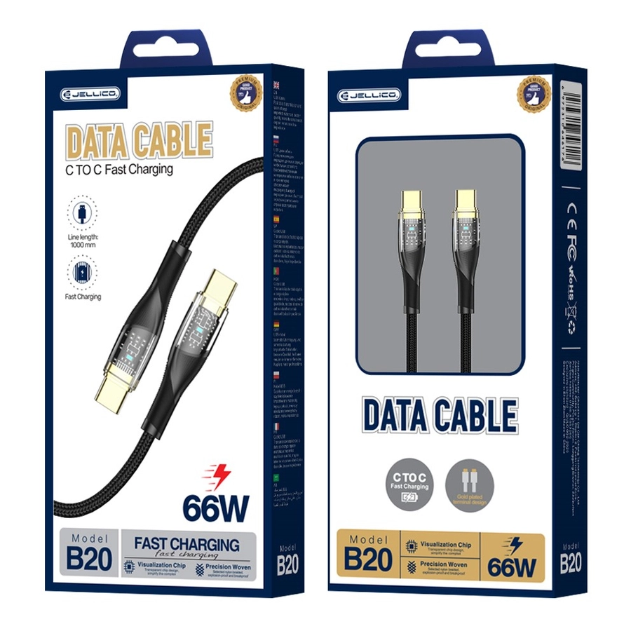 Jellico cable B20 USB-C - USB-CPD66W1MBlack(Cables)