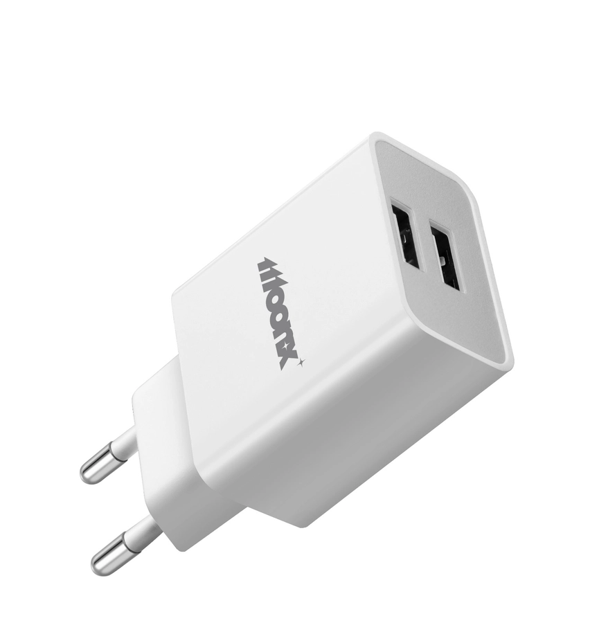 MoonX MOONX wall charger MC02 2.4A 12W 2xUSB + cable Micro White снимка 1