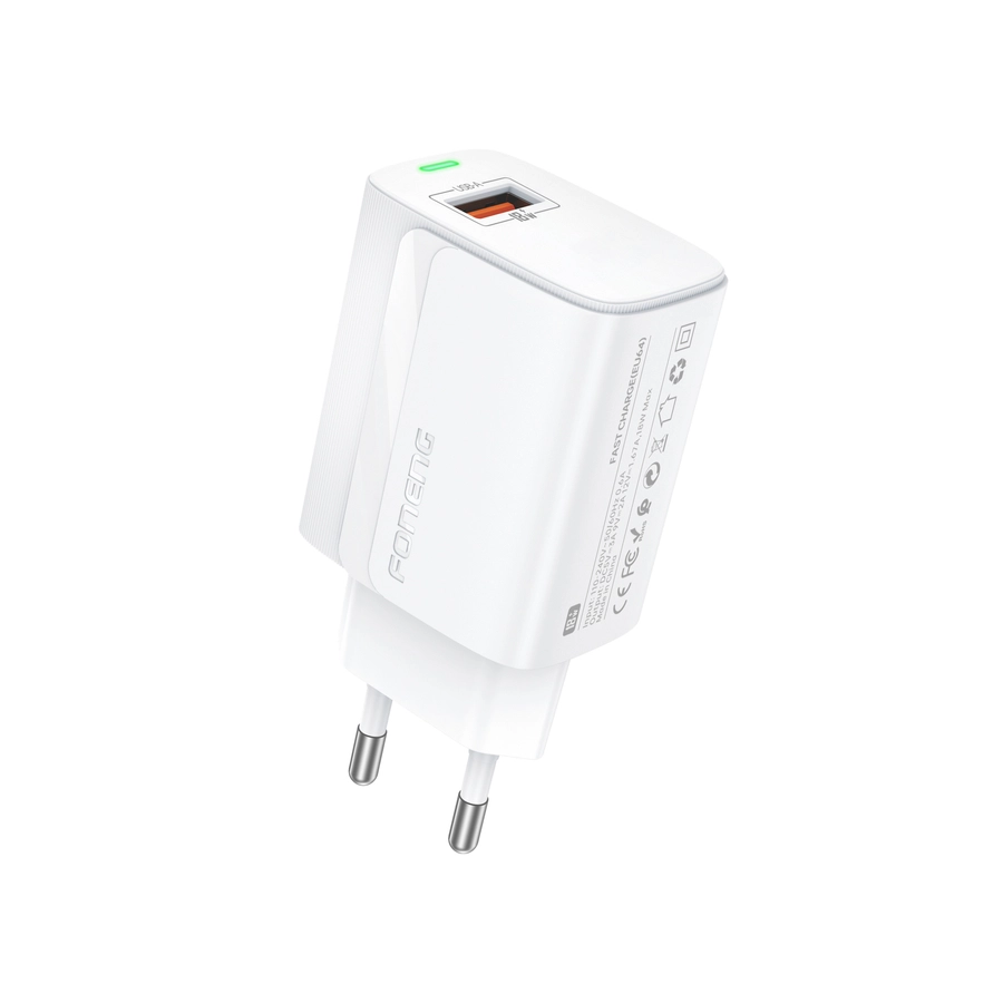 FONENG wall charger EU64 18W 1xUSB QC3.0 + cable Lightning White снимка 2