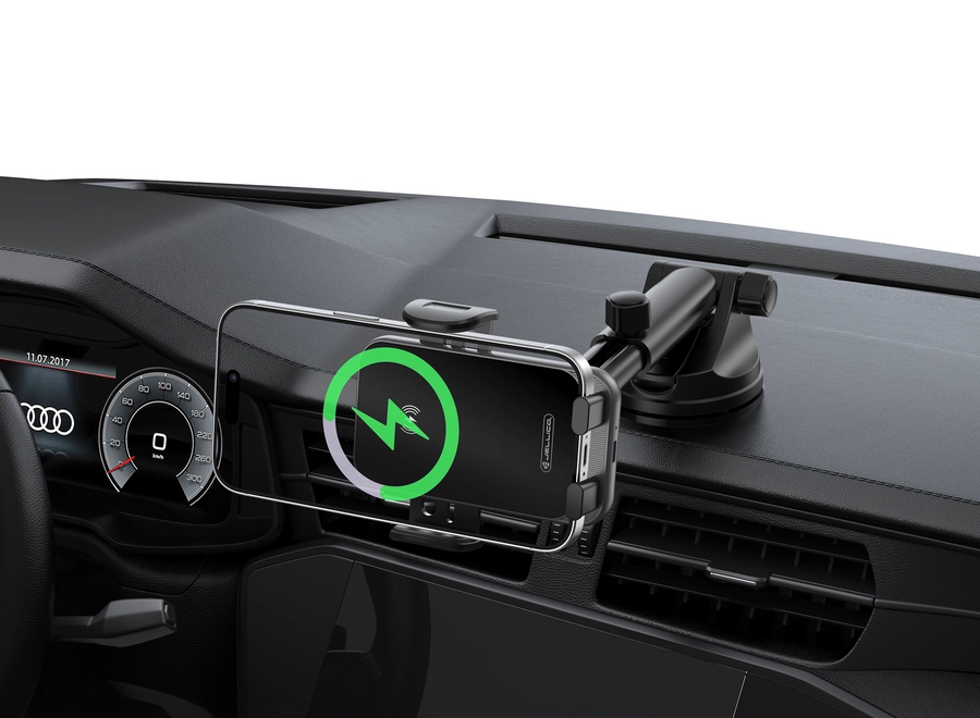 Jellico car holder with wireless charging W20 15W Black снимка 5