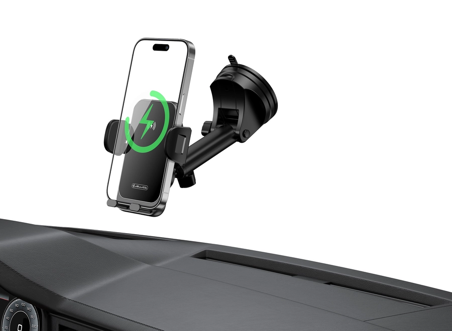 Jellico car holder with wireless charging W20 15W Black снимка 6