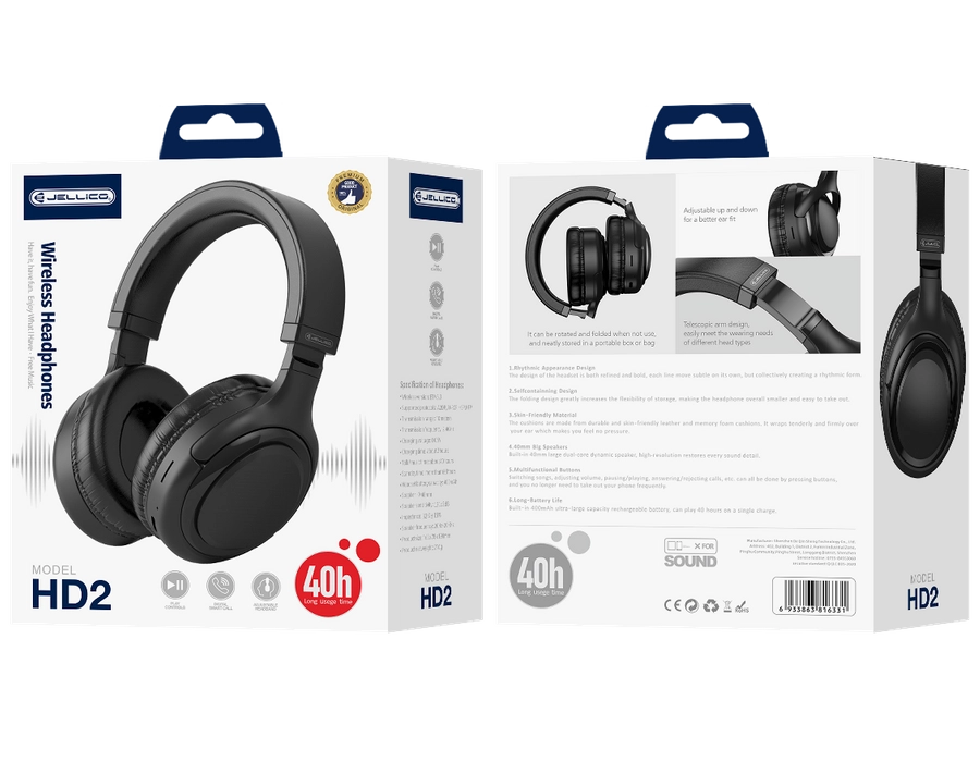 Jellico wireless headphones HD2 Black снимка 5