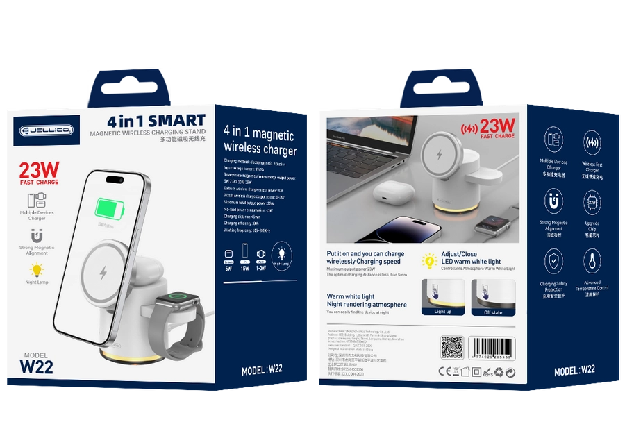 Jellico wireless charger 3in1 W22 15W White(Chargers)