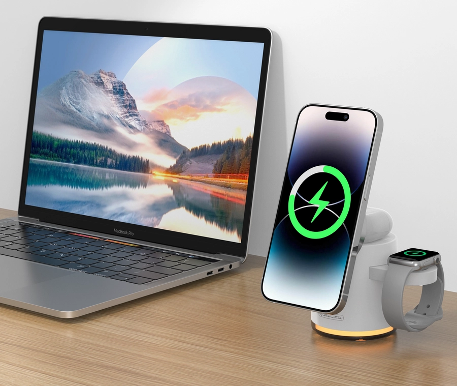 Jellico wireless charger 3in1 W22 15W White снимка 3