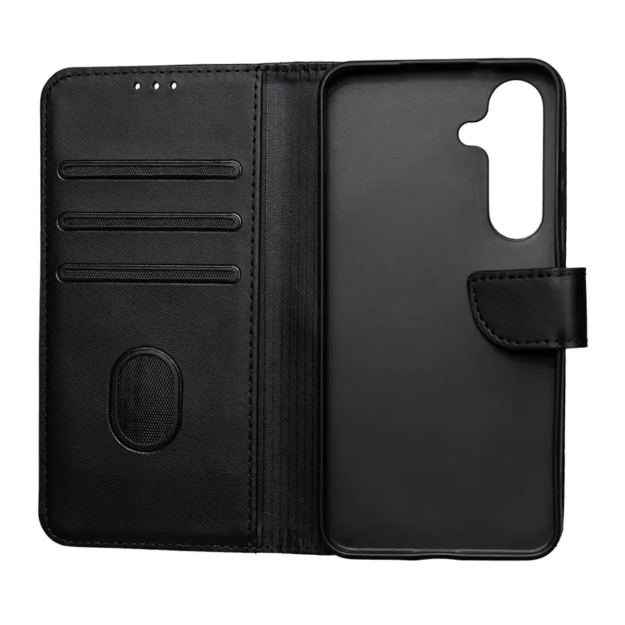 No Name Leather Wallet Case Samsung Galaxy S21 FE 5G Black снимка 1